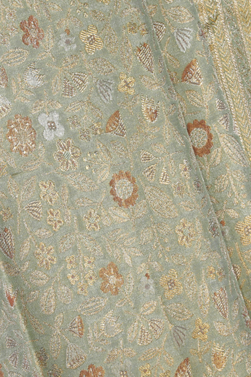 Kanchipattu Tissue Brocade Sea-Green Saree