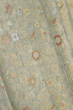 Image of Kanchipattu Tissue Brocade Sea-Green Saree