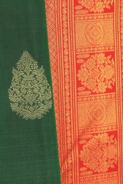 Image of South Silk Bottle Green Saree