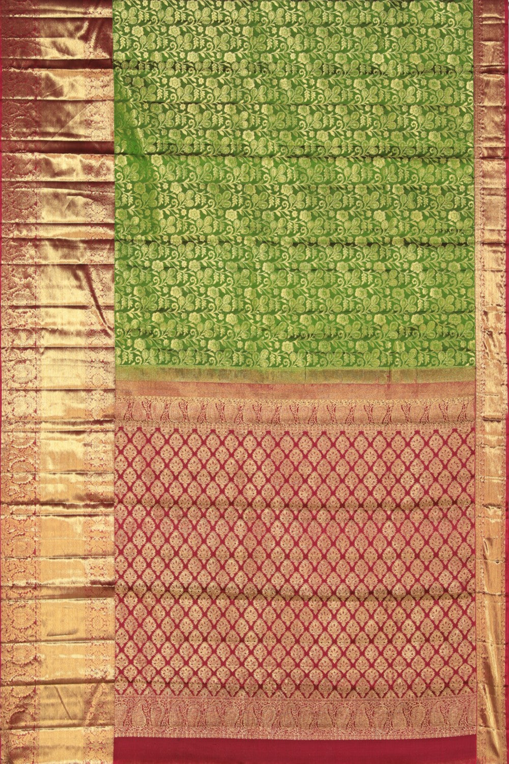 Kanchipattu Brocade Green Saree