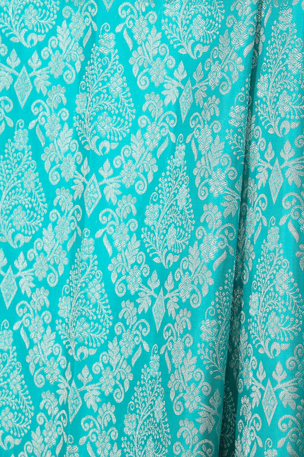 Kanchipattu Brocade Turquoise Blue Saree