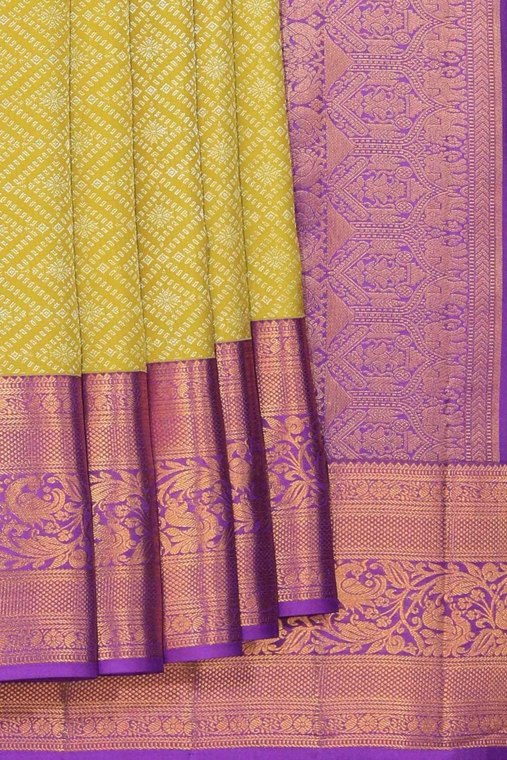 Kanchipattu Brocade Spring Green Saree