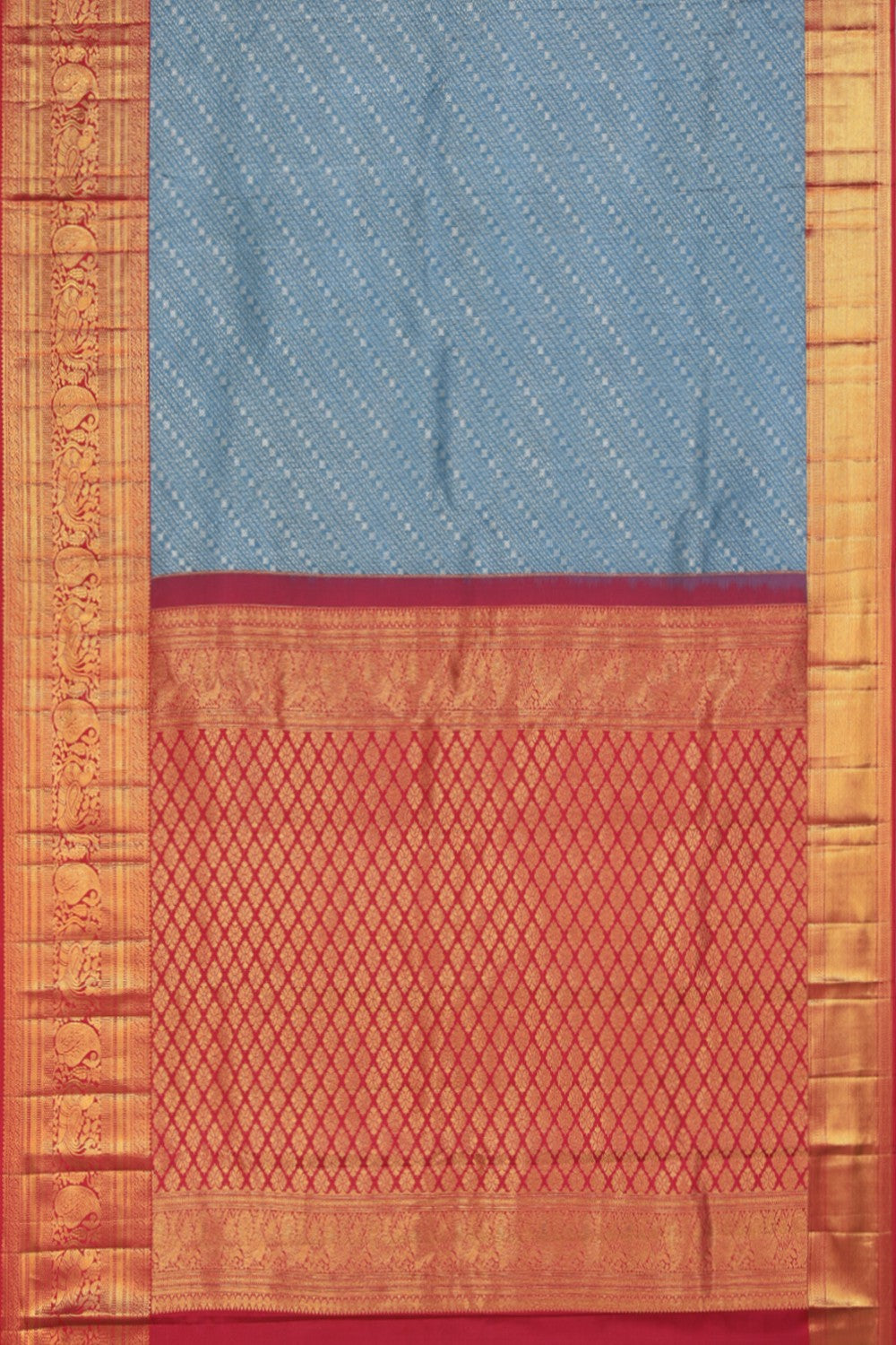 Kanchipattu Brocade Smoky Grey Saree