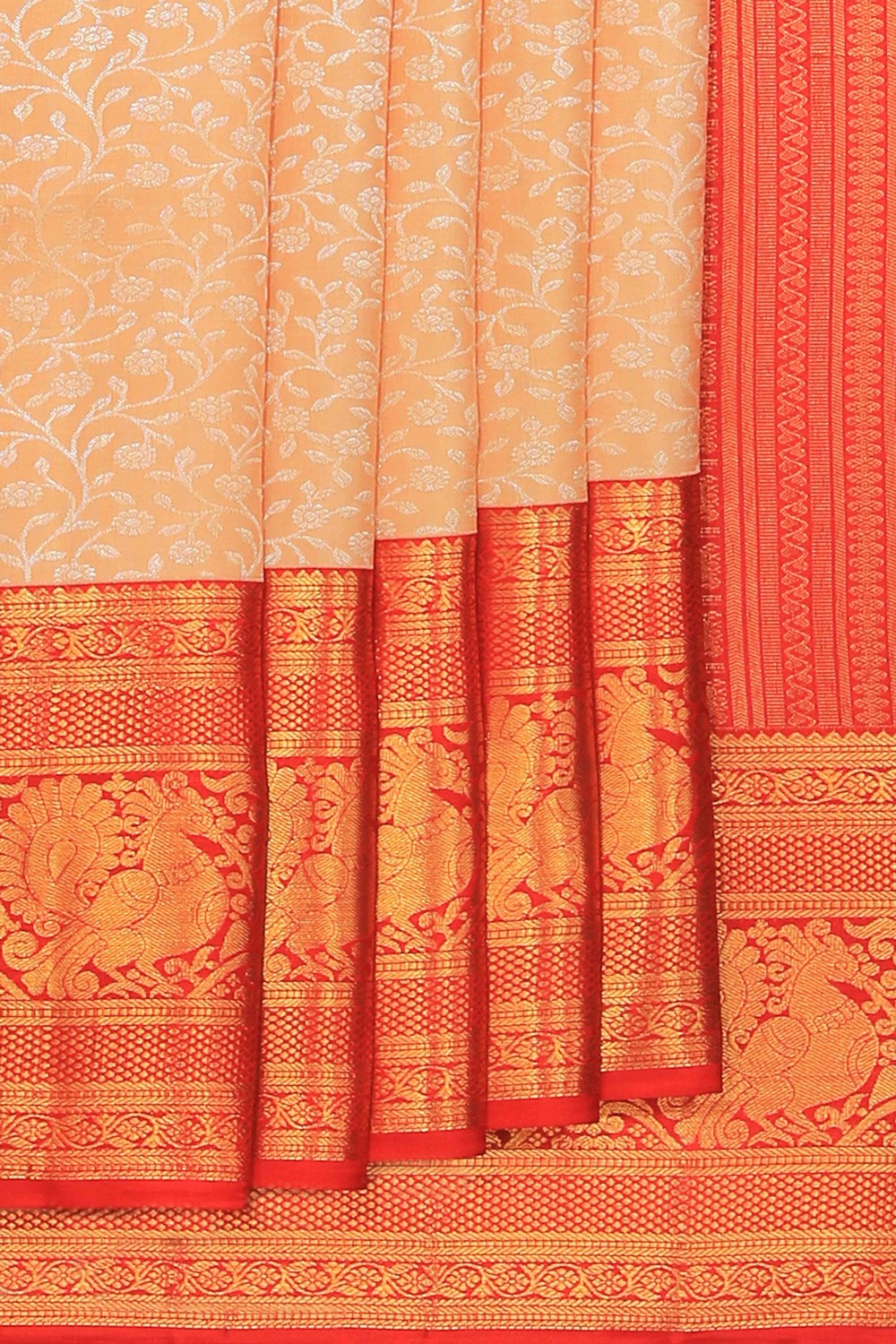 Kanchipattu Brocade Beige Saree