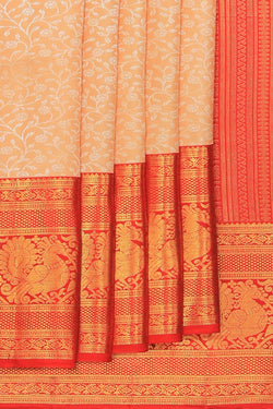 Image of Kanchipattu Brocade Beige Saree