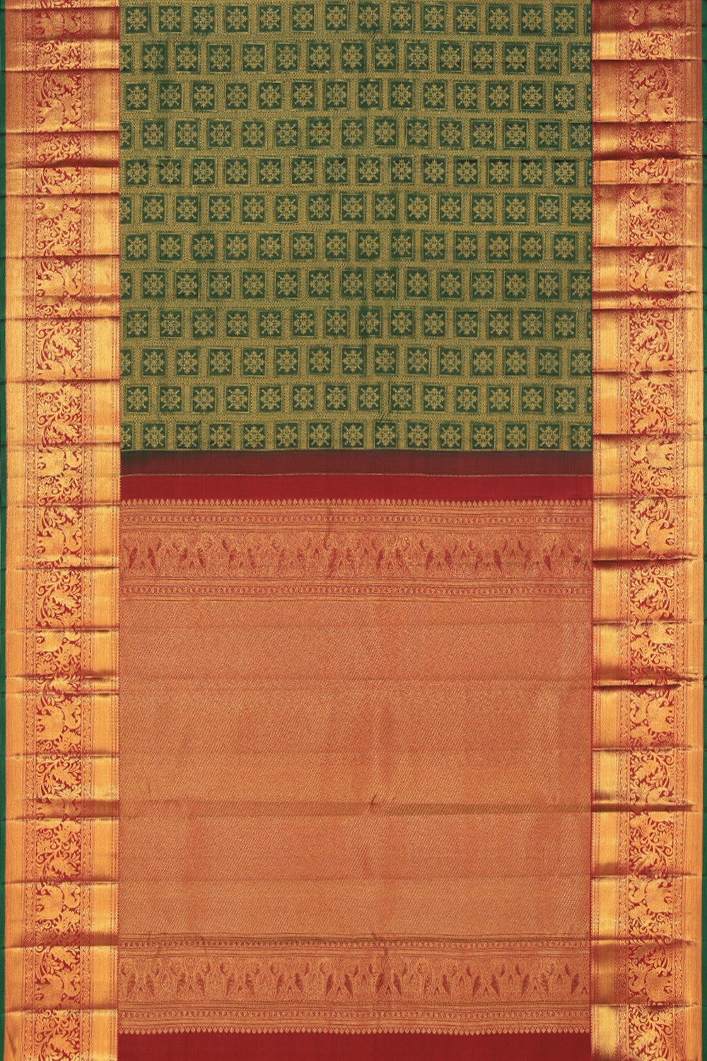 Kanchipattu Brocade Green Saree