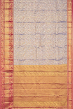 Image of Kanchipattu Brocade Grey Saree