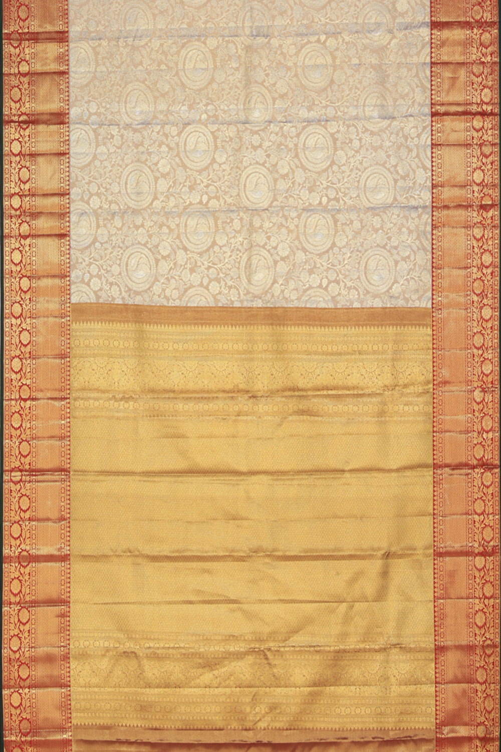 Kanchipattu Tissue Brocade Gold Saree