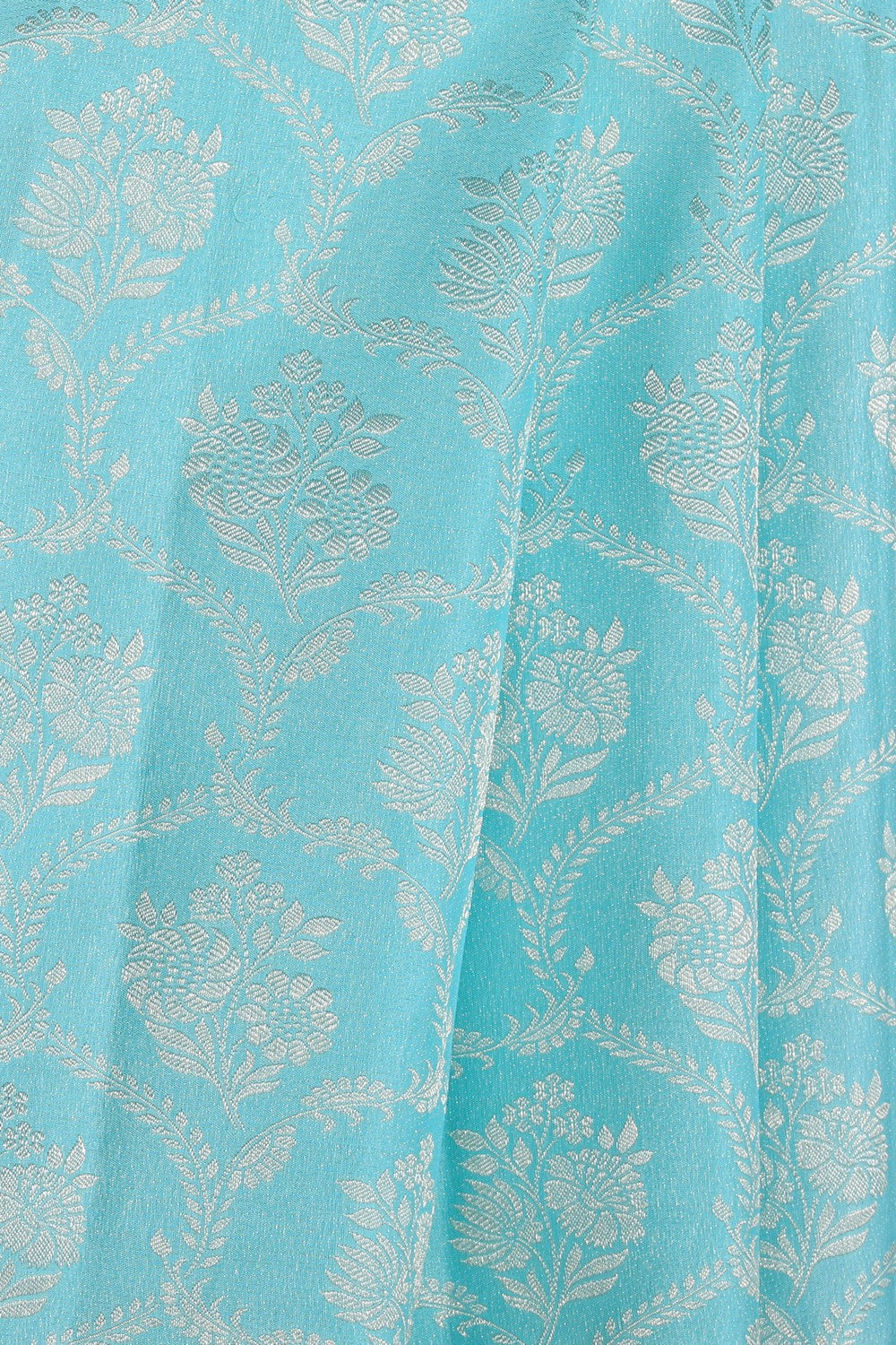 Kanchipattu Tissue Brocade Turquoise Green Saree