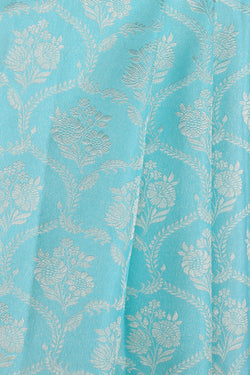 Image of Kanchipattu Tissue Brocade Turquoise Green Saree