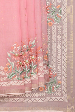 Collection of Kora Silk Pink Saree in a gallery layout