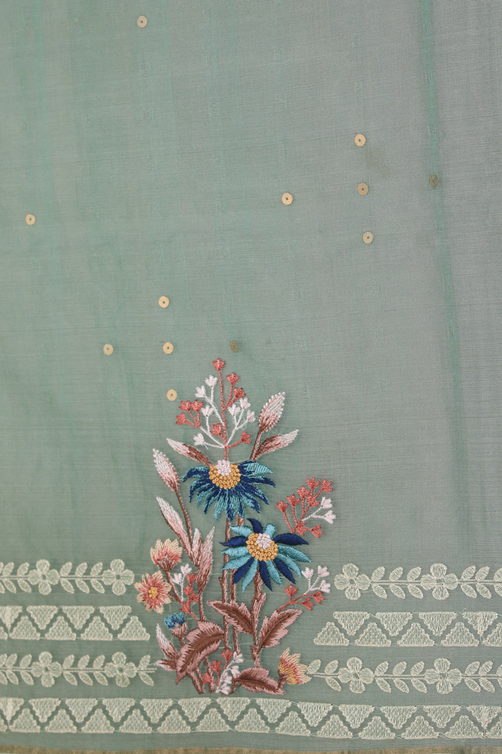 Collection of Kora Silk Sea Green Saree in a gallery layout