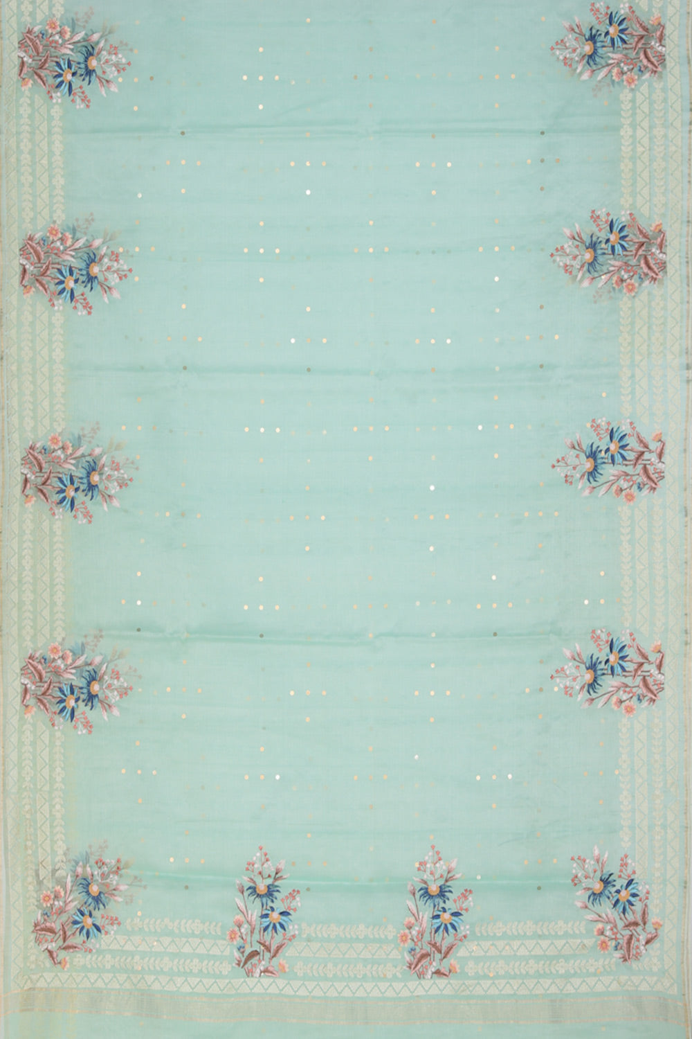 Image of Kora Silk Sea Green Saree