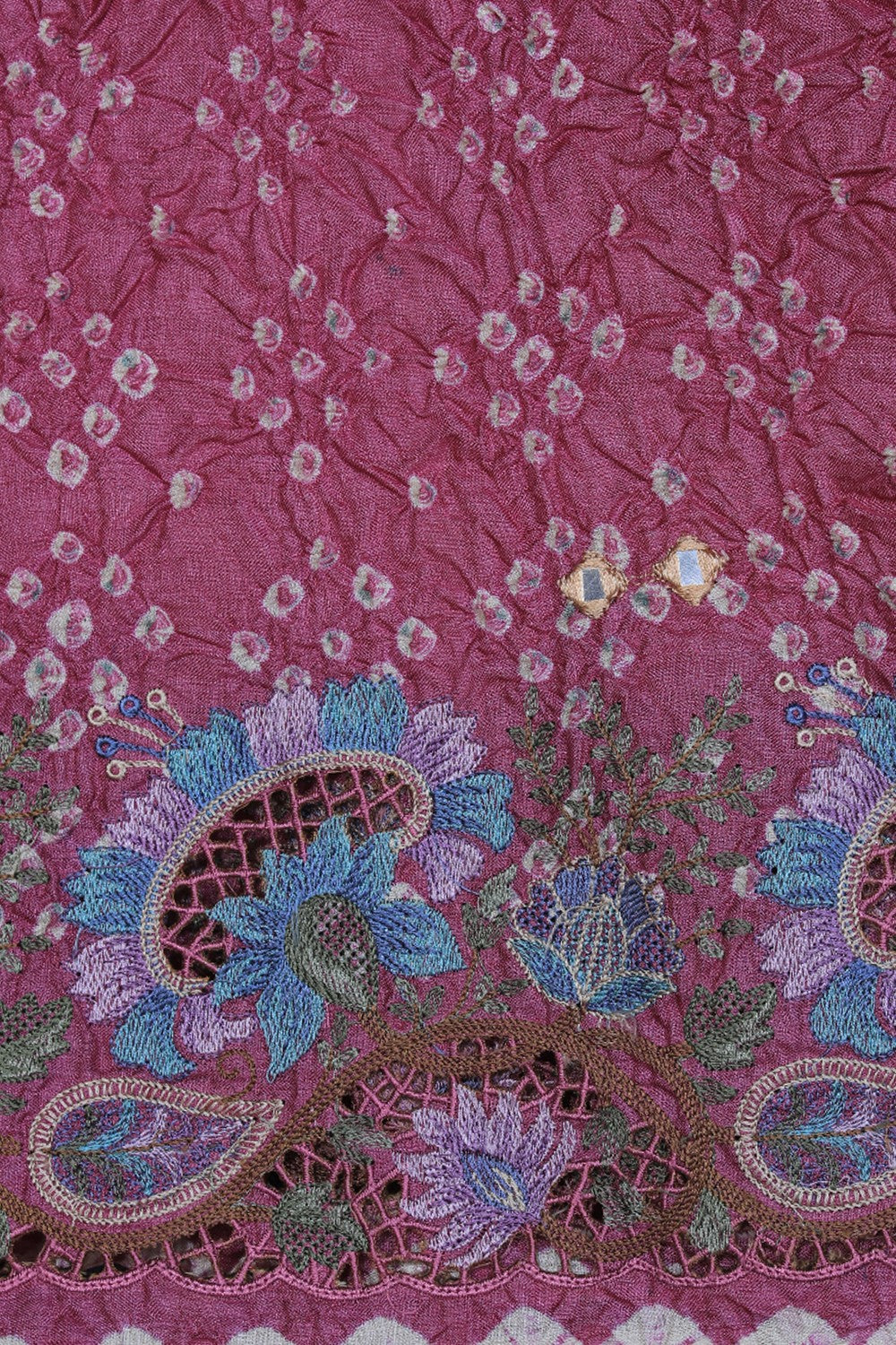 Collection of Bandhani Lavender Pink Saree in a gallery layout