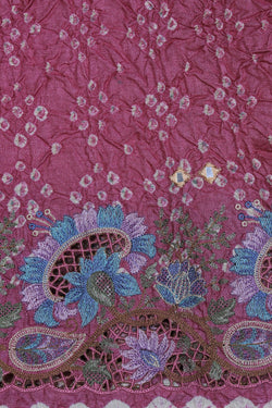 Collection of Bandhani Lavender Pink Saree in a gallery layout