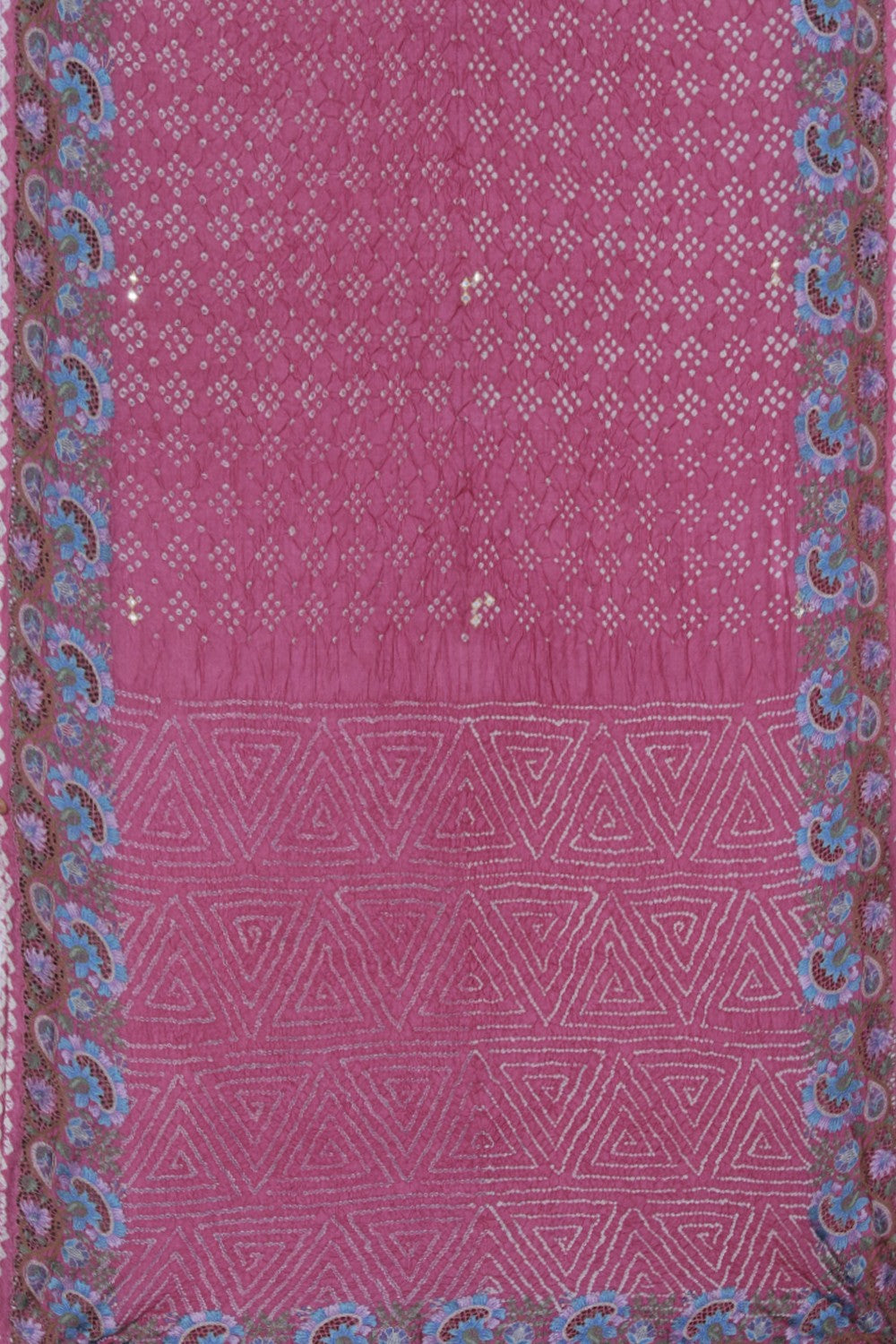 Collection of Bandhani Lavender Pink Saree in a gallery layout