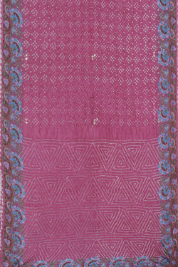 Collection of Bandhani Lavender Pink Saree in a gallery layout