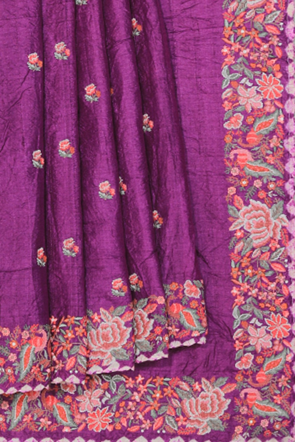 Collection of Beautiful Embroidered Magenta Pink Saree in a gallery layout