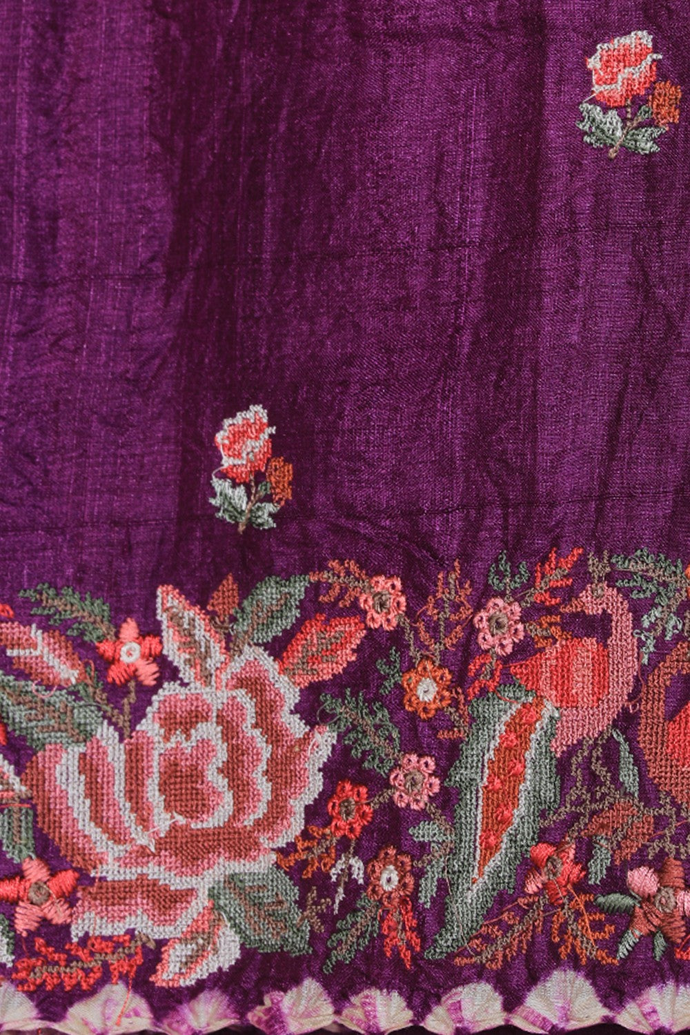 Image of Beautiful Embroidered Magenta Pink Saree