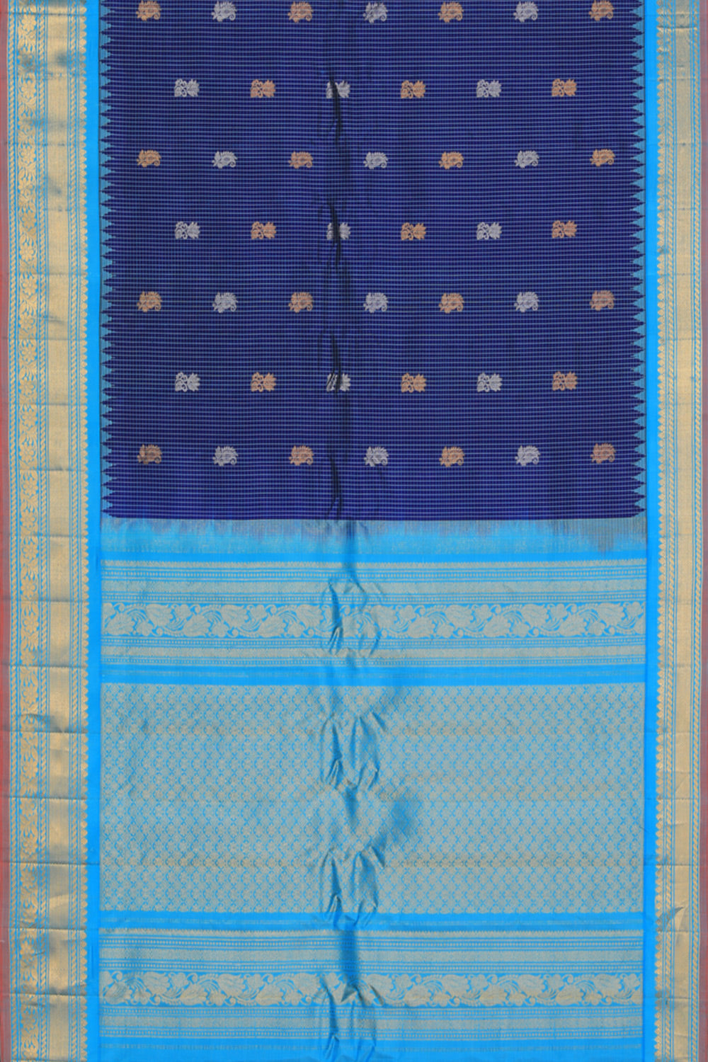 Gadwal Smoky Blue Saree