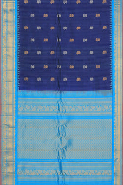 Image of Gadwal Smoky Blue Saree