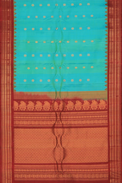 Image of Gadwal Sea Green Saree