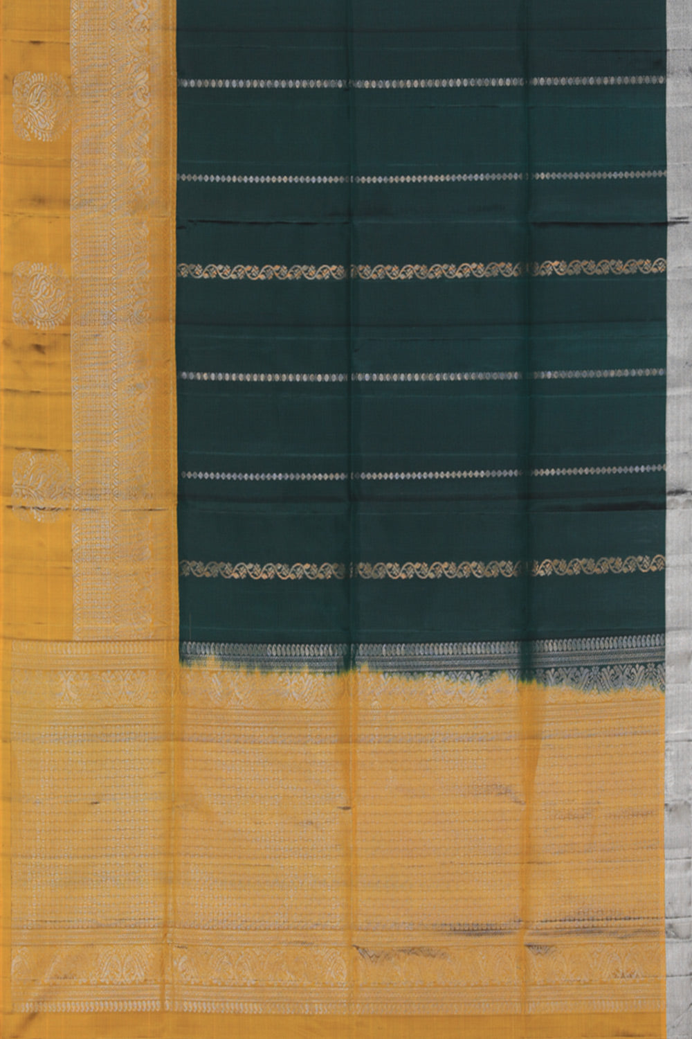 Collection of South Silk Bottle Green Saree in a gallery layout