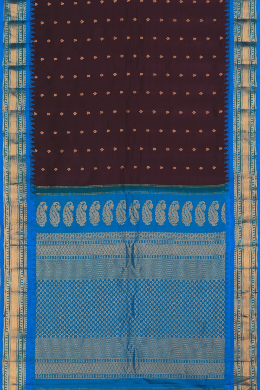 Gadwal Silk Coffee Brown Saree