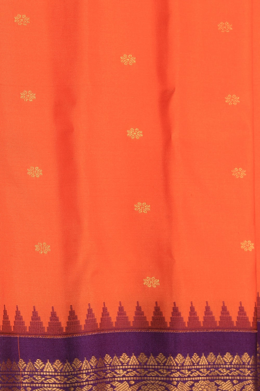 Gadwal Silk Orange Saree