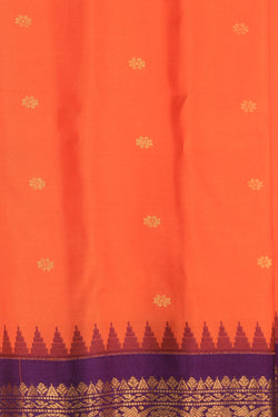 Image of Gadwal Silk Orange Saree