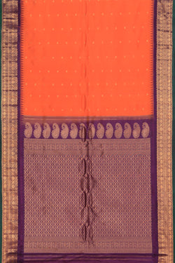 Image of Gadwal Silk Orange Saree