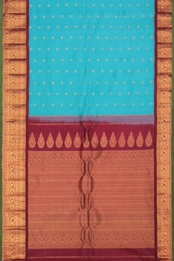 Image of Gadwal Silk Sea Blue Saree