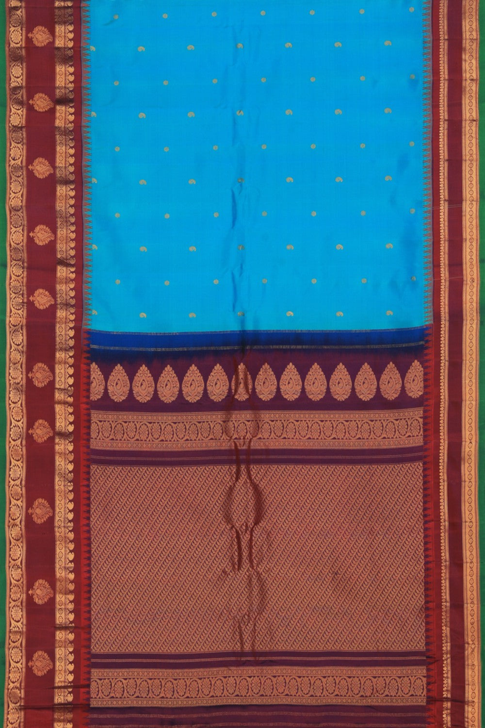 Gadwal Silk Sea Blue Saree