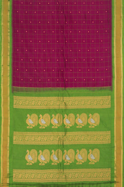 Image of Gadwal Silk Plum Violet Saree