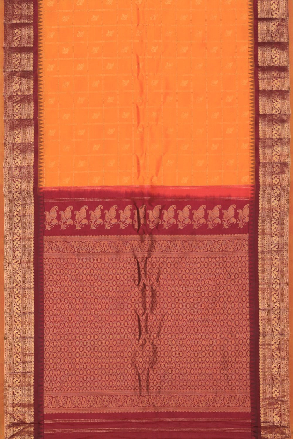 Gadwal Silk Orange Saree