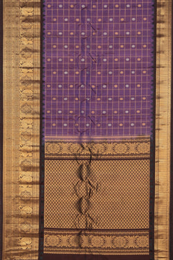 Image of Gadwal Silk Purple Saree