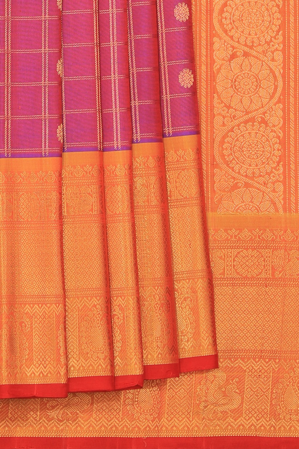 Image of Gadwal Silk Purple Saree