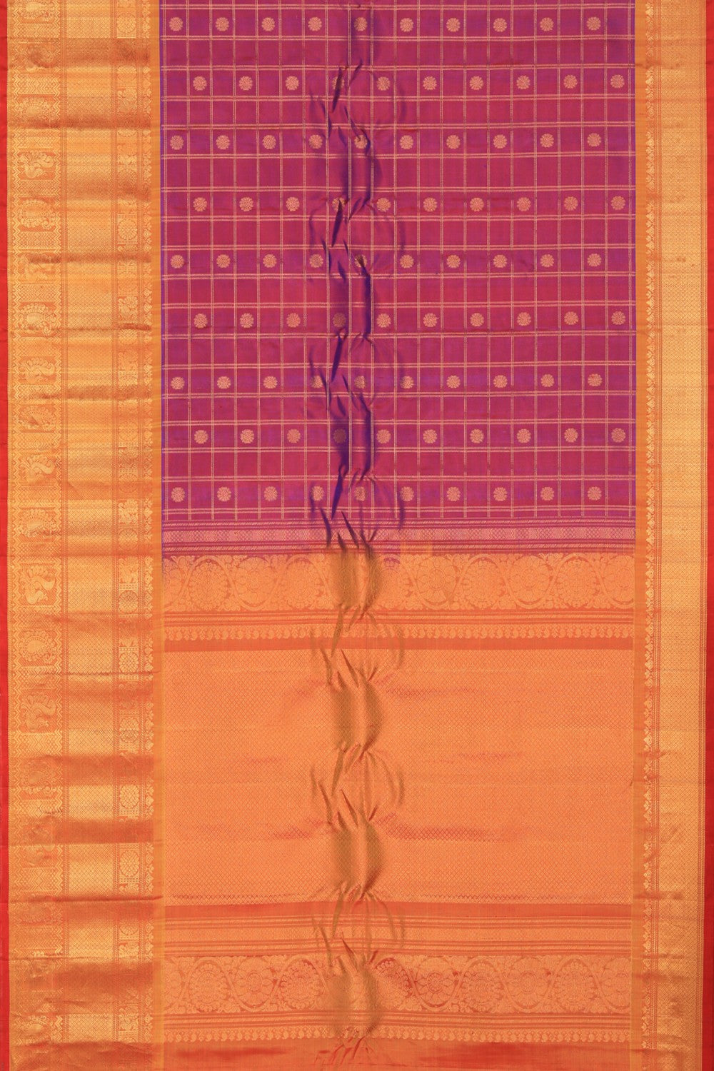 Image of Gadwal Silk Purple Saree
