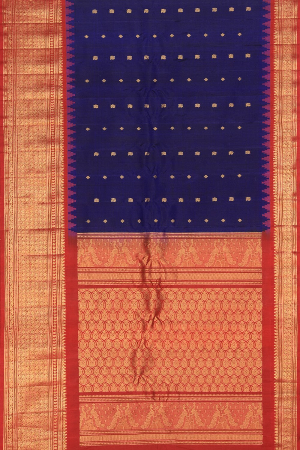 Gadwal Silk Indigo Blue Saree