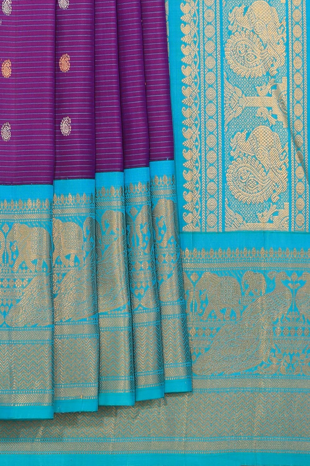 Image of Gadwal Silk Violet Saree