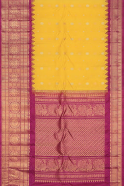 Image of Gadwal Silk Yellow Saree