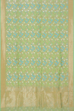 Image of Kora Silk Mint Green Saree