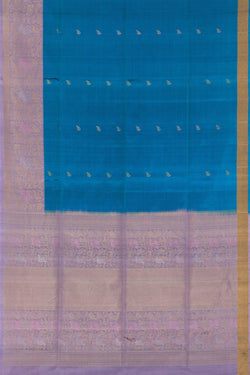 Collection of South Silk Teal Blue Saree in a gallery layout