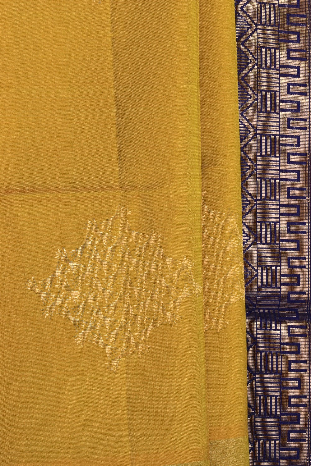 Collection of South Silk Fenugreek Yellow Saree in a gallery layout