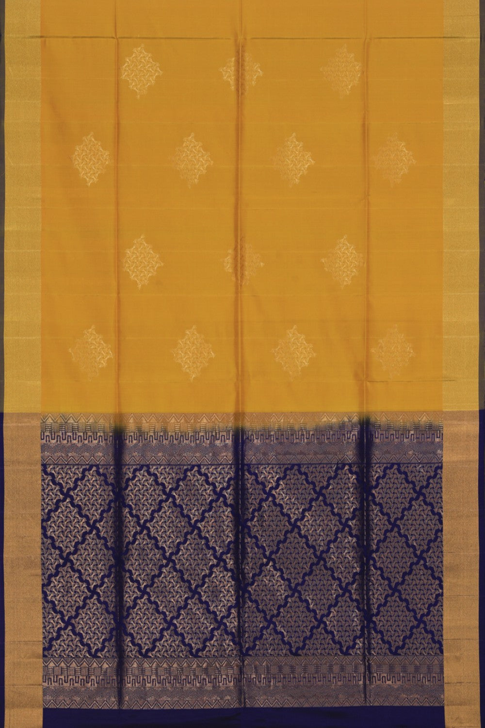 Collection of South Silk Fenugreek Yellow Saree in a gallery layout