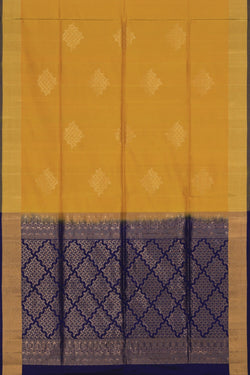 Collection of South Silk Fenugreek Yellow Saree in a gallery layout