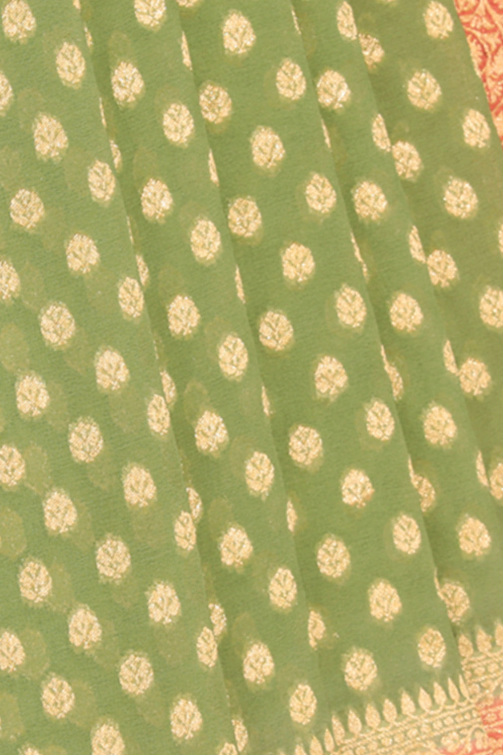 Collection of Banarasi Georgette Green Saree in a gallery layout