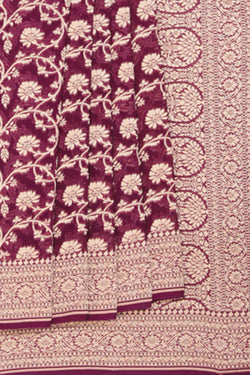 Collection of Banarasi Georgette Violet Saree in a gallery layout