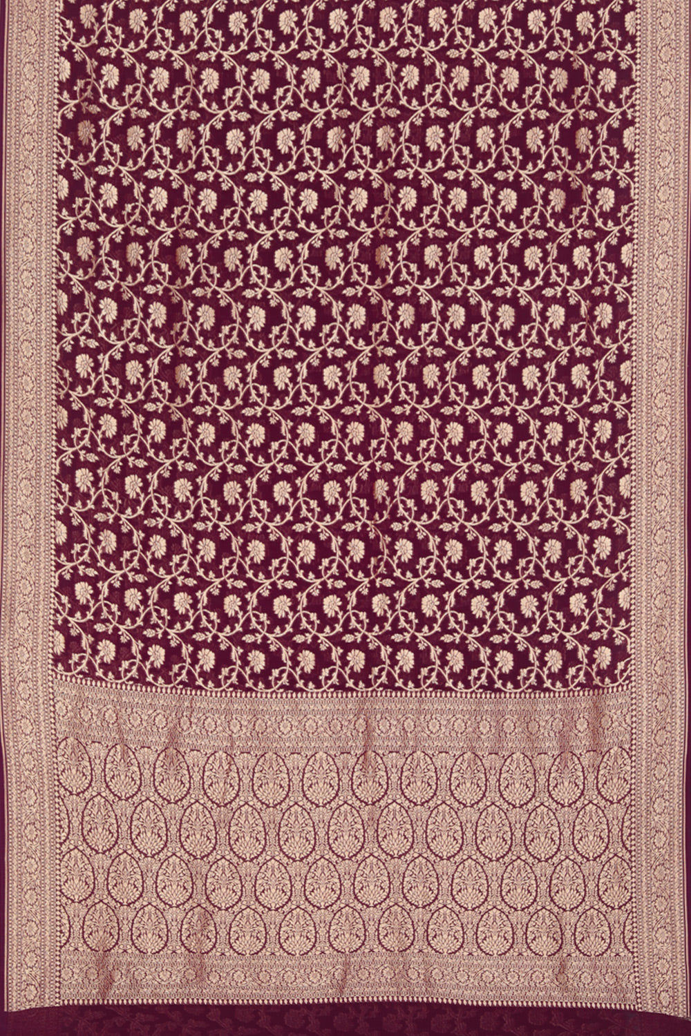 Collection of Banarasi Georgette Violet Saree in a gallery layout