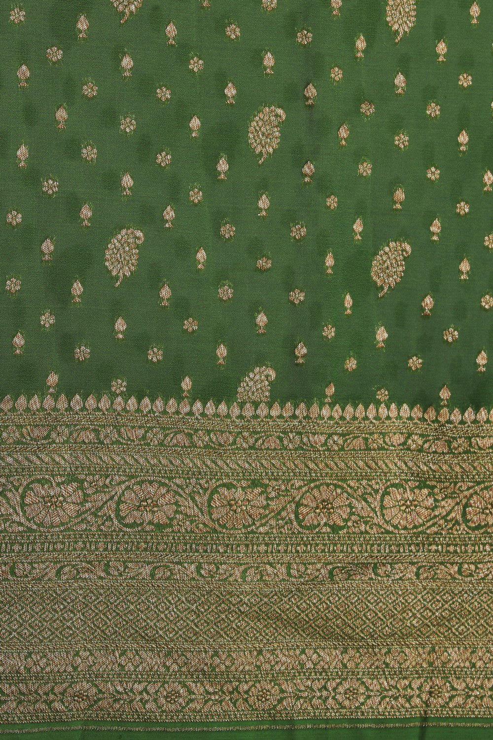 Collection of Banarasi Georgette Green Saree in a gallery layout